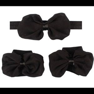 Baby Barefoot Sandals and Bow Headband